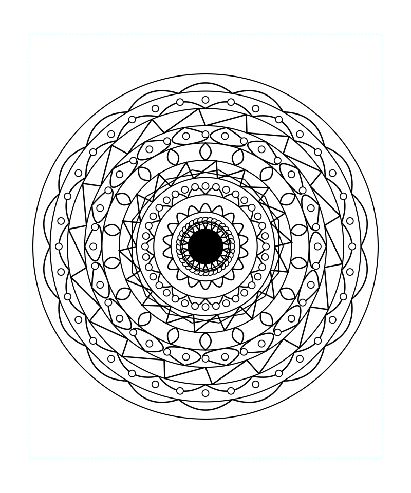 Floral Sacred Geometry Mandala Detailed Coloring Page