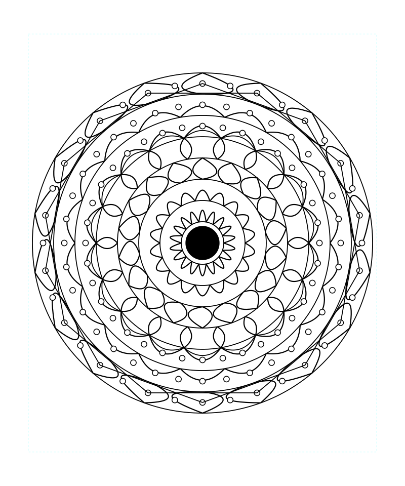 Floral Sacred Geometry Mandala Instant Download Coloring Page