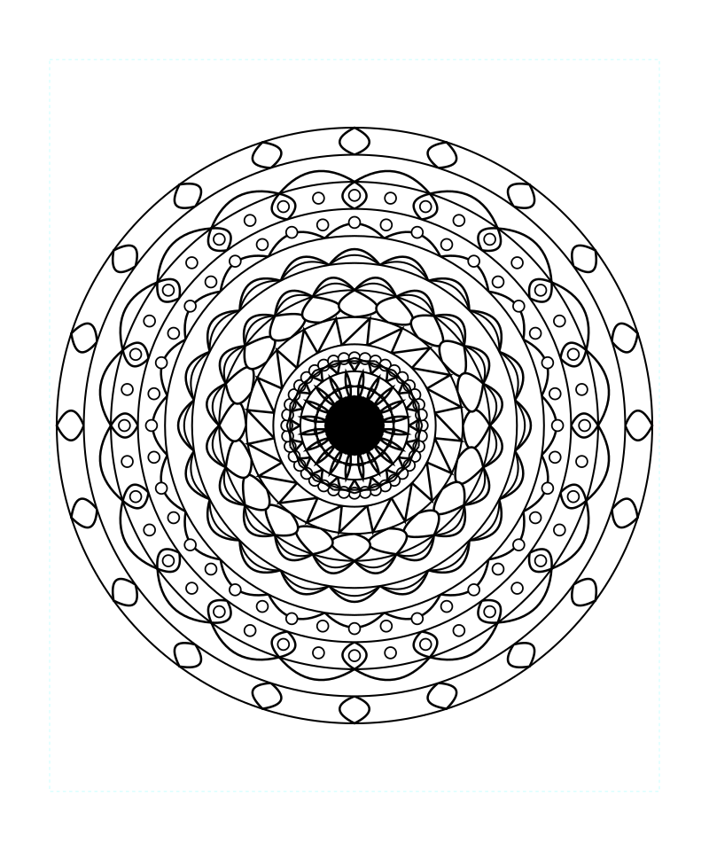 Floral Sacred Geometry Mandala Intricate Adult Coloring Page
