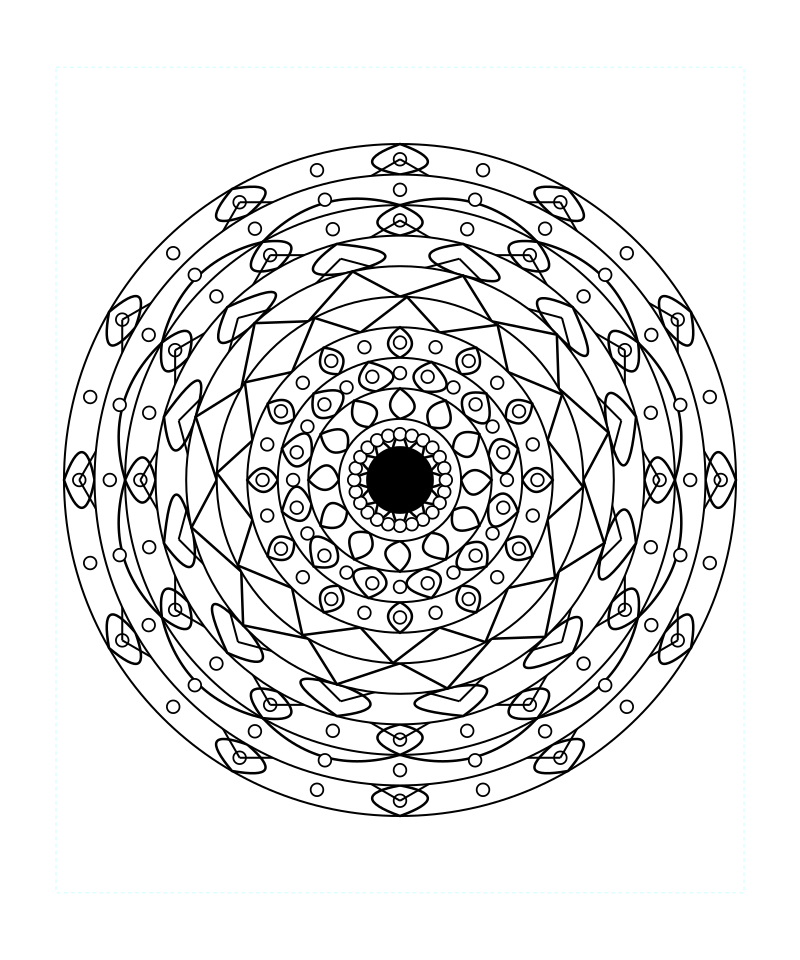 Floral Sacred Geometry Mandala Meditation Coloring Page