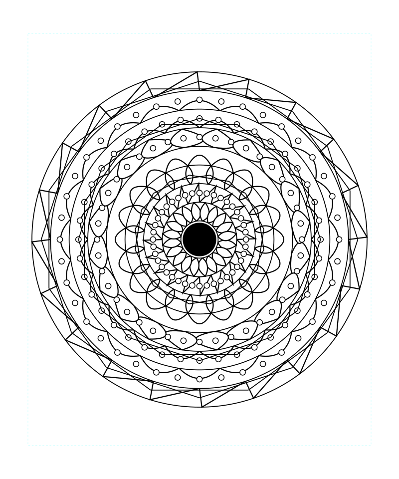 Floral Sacred Geometry Mandala Mindfulness Coloring Page