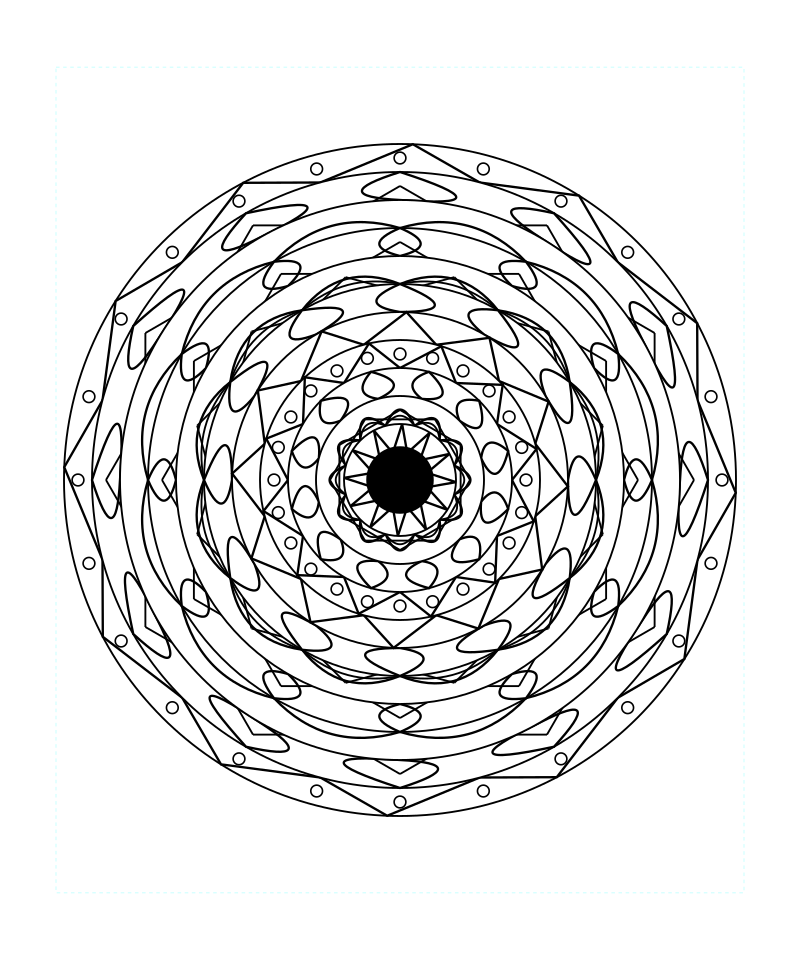 Floral Sacred Geometry Mandala Printable Coloring Page Svg