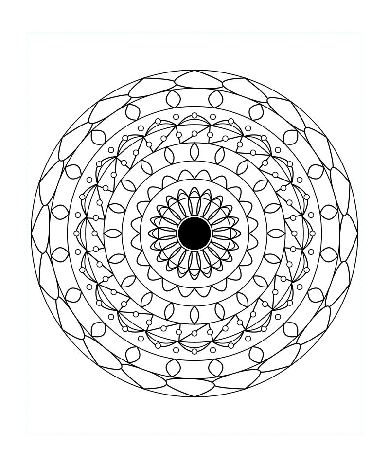 Floral Sacred Geometry Mandala Printable Coloring Page