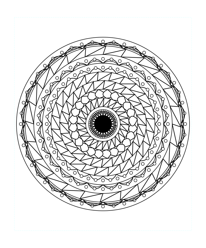 Floral Sacred Geometry Mandala Relaxation Coloring Page Printable