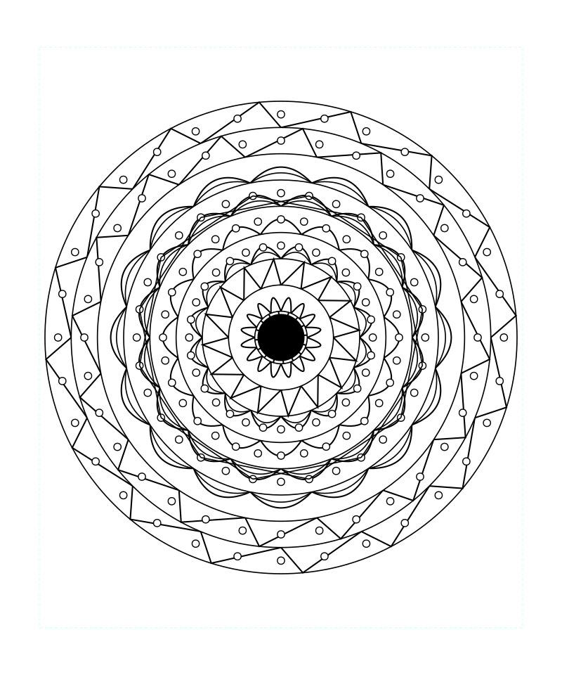 Floral Sacred Geometry Mandala Relaxing Coloring Page