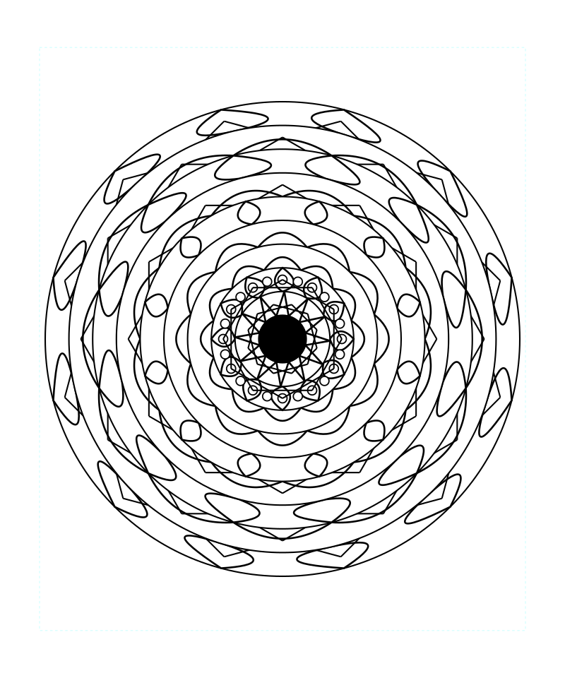 Floral Sacred Geometry Mandala Stress Relief Coloring Page Printable