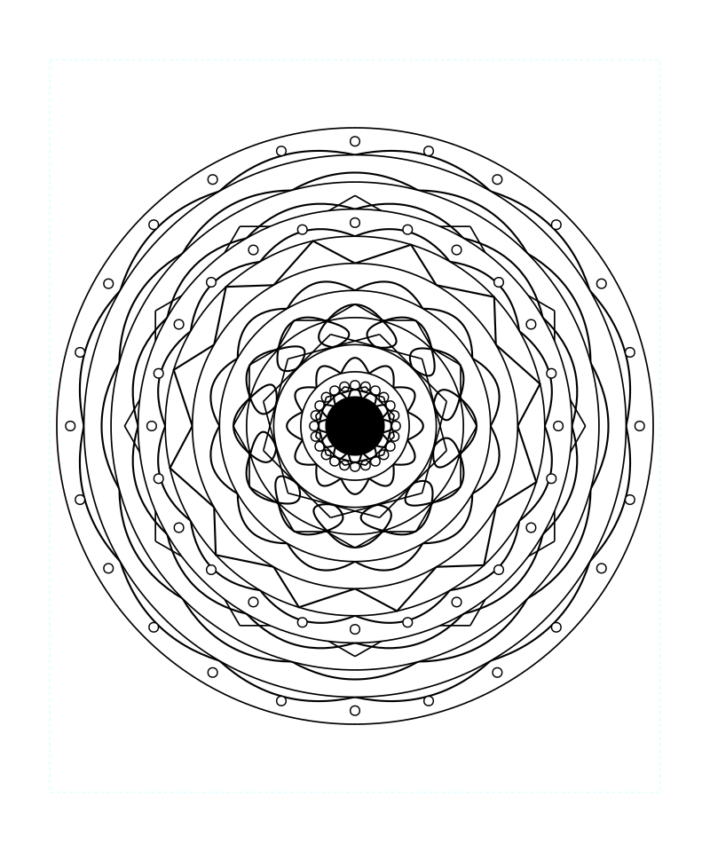Floral Sacred Geometry Mandala Stress Relief Coloring Page