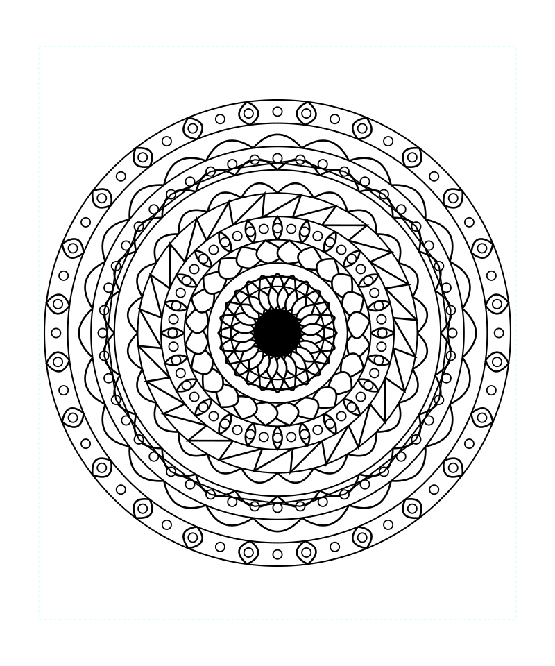 Free Sacred Geometry Mandala Intricate Coloring Page Svg