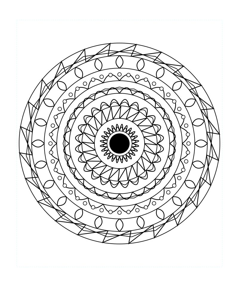 Galaxy Sacred Geometry Mandala Coloring Page