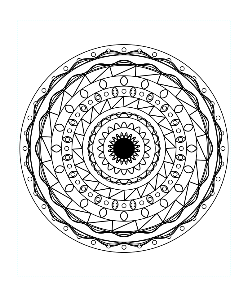 Geometric Bloom Mandala Coloring Page