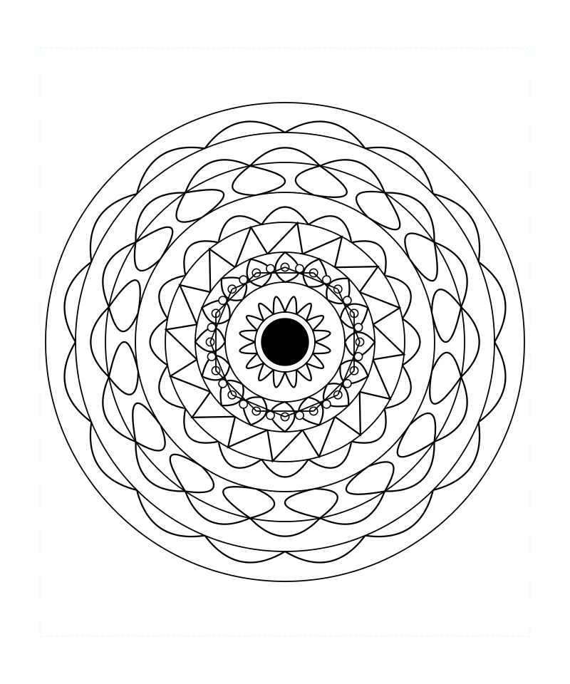 Geometric Mandala Coloring Page For Adults