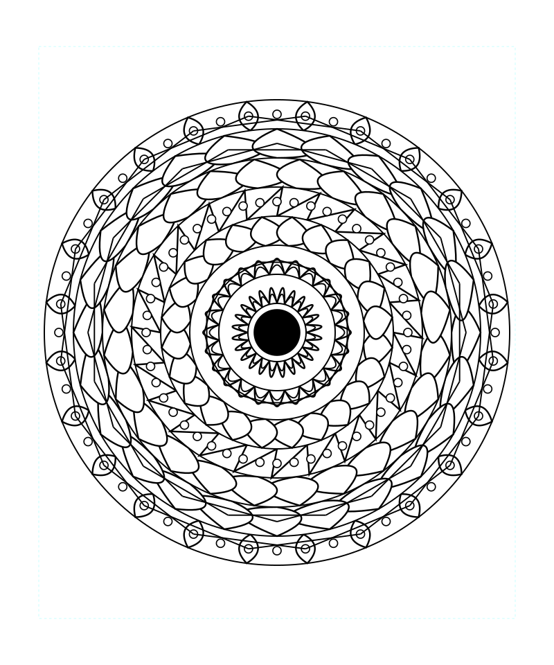 Geometric Mandala Mindfulness Coloring Page
