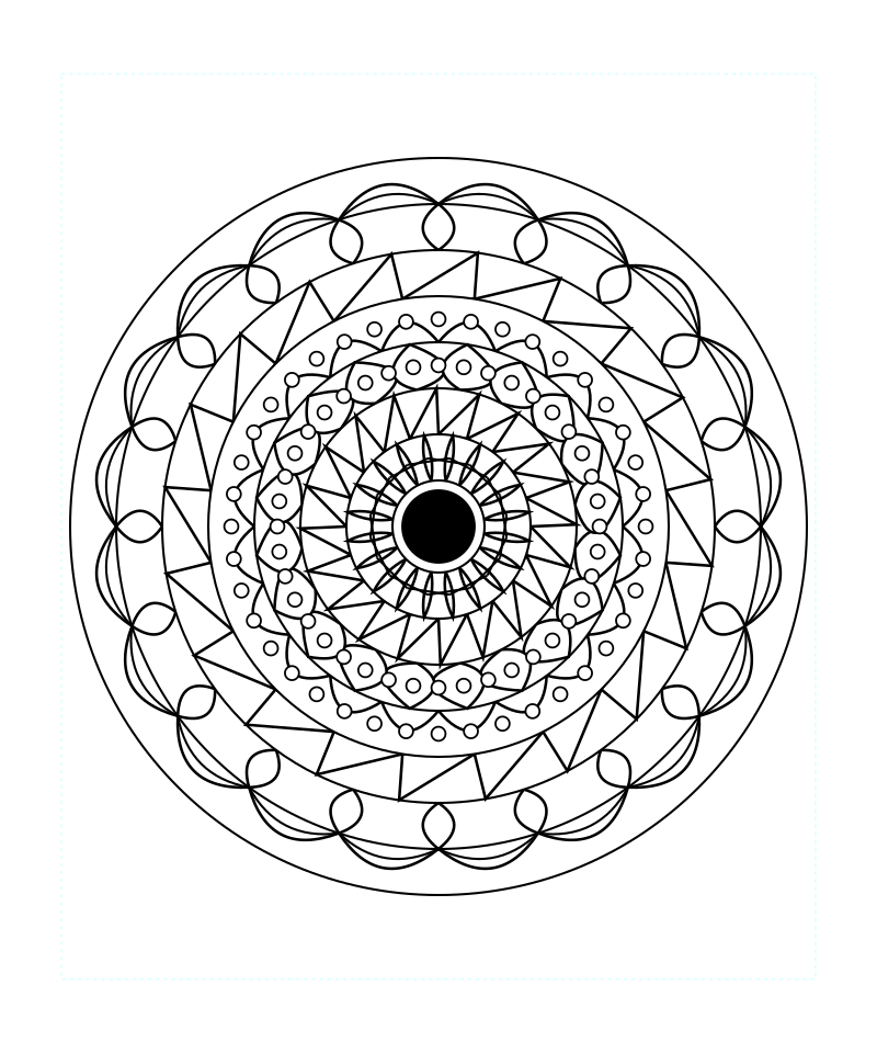 Geometric Mandala Printable Coloring Page Svg