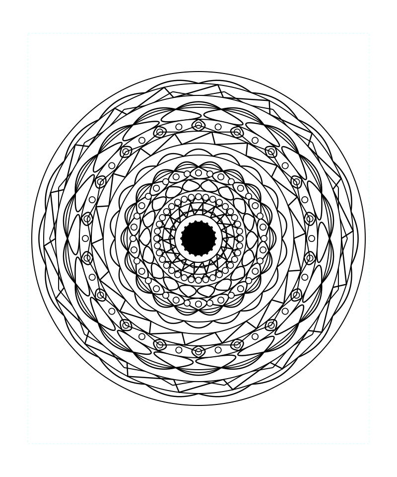 Geometric Mandala Relaxing Coloring Page