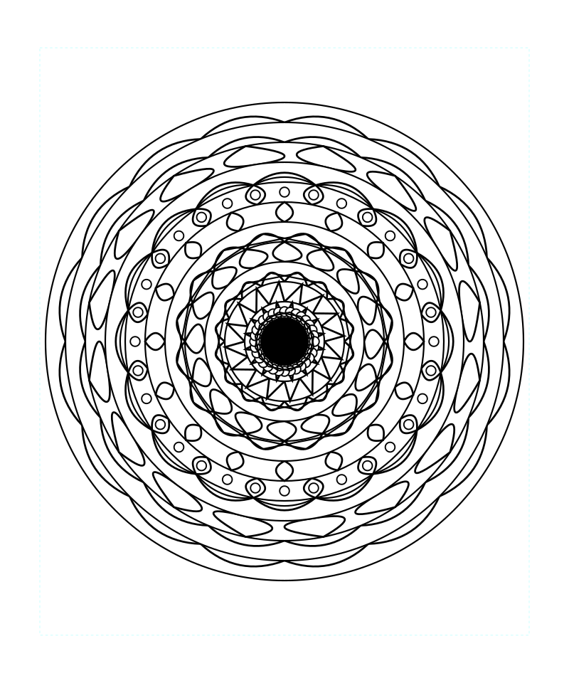 Golden Ratio Sacred Geometry Mandala Coloring Page