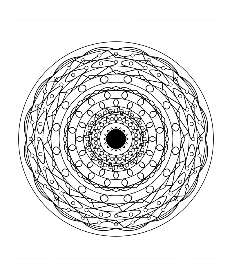 Harmony Aura Sacred Geometry Mandala Coloring Page