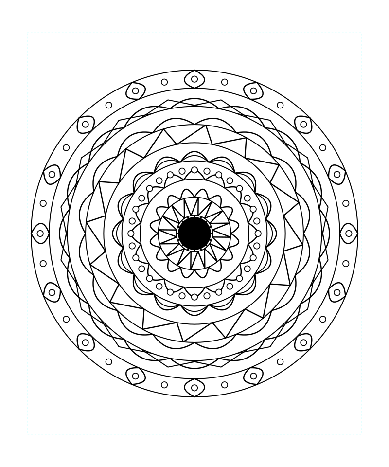 Harmony Circle Sacred Geometry Mandala Coloring Page