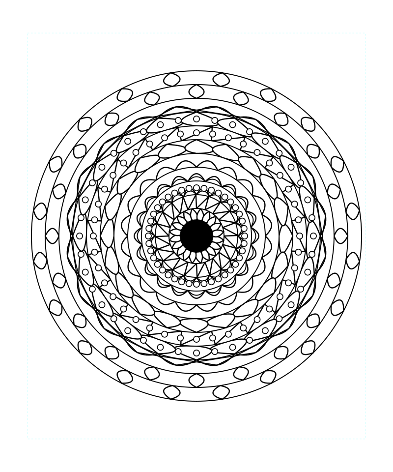 Harmony Cosmic Sacred Geometry Mandala Coloring Page