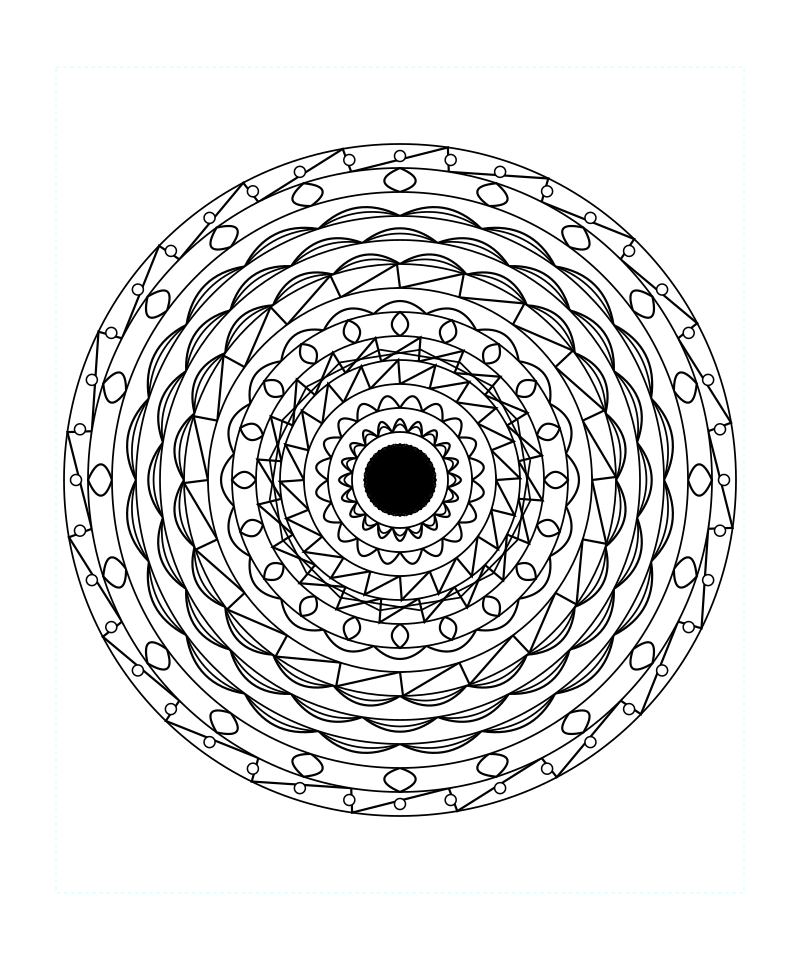 Harmony Crystal Sacred Geometry Mandala Coloring Page