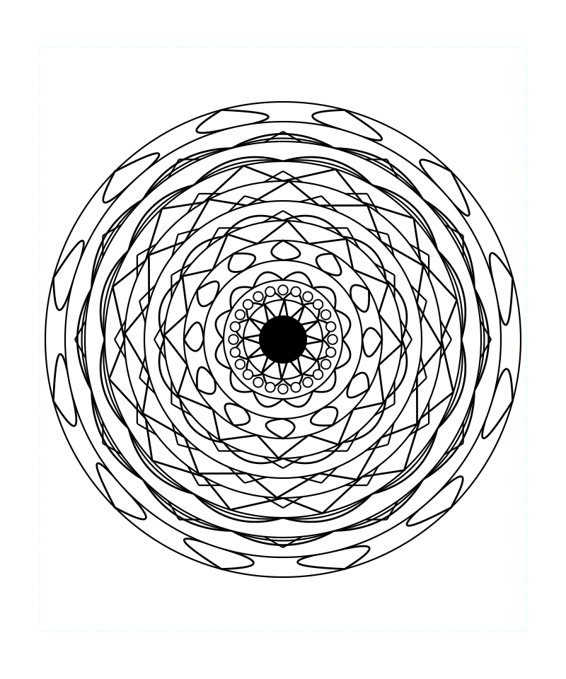 Harmony Energy Sacred Geometry Mandala Coloring Page