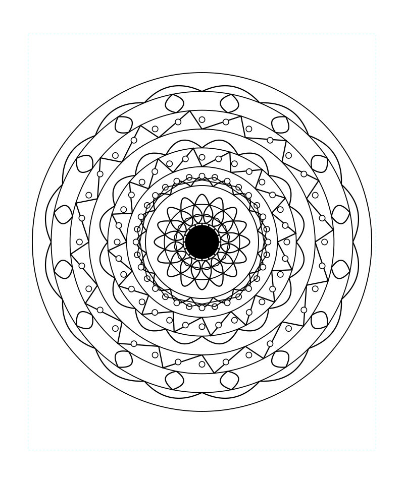 Harmony Galaxy Sacred Geometry Mandala Coloring Page