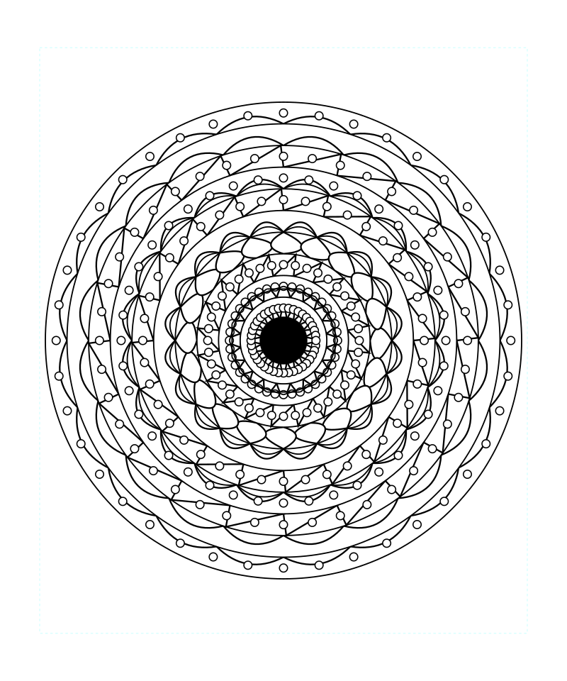 Harmony Light Sacred Geometry Mandala Coloring Page