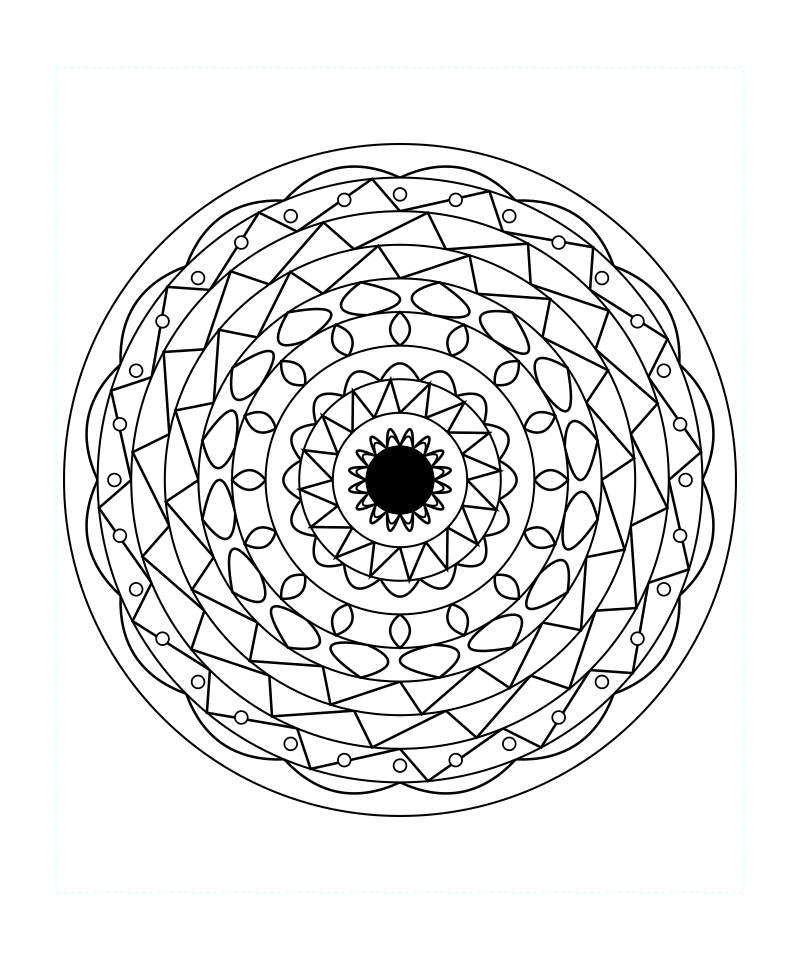 Harmony Serenity Sacred Geometry Mandala Coloring Page