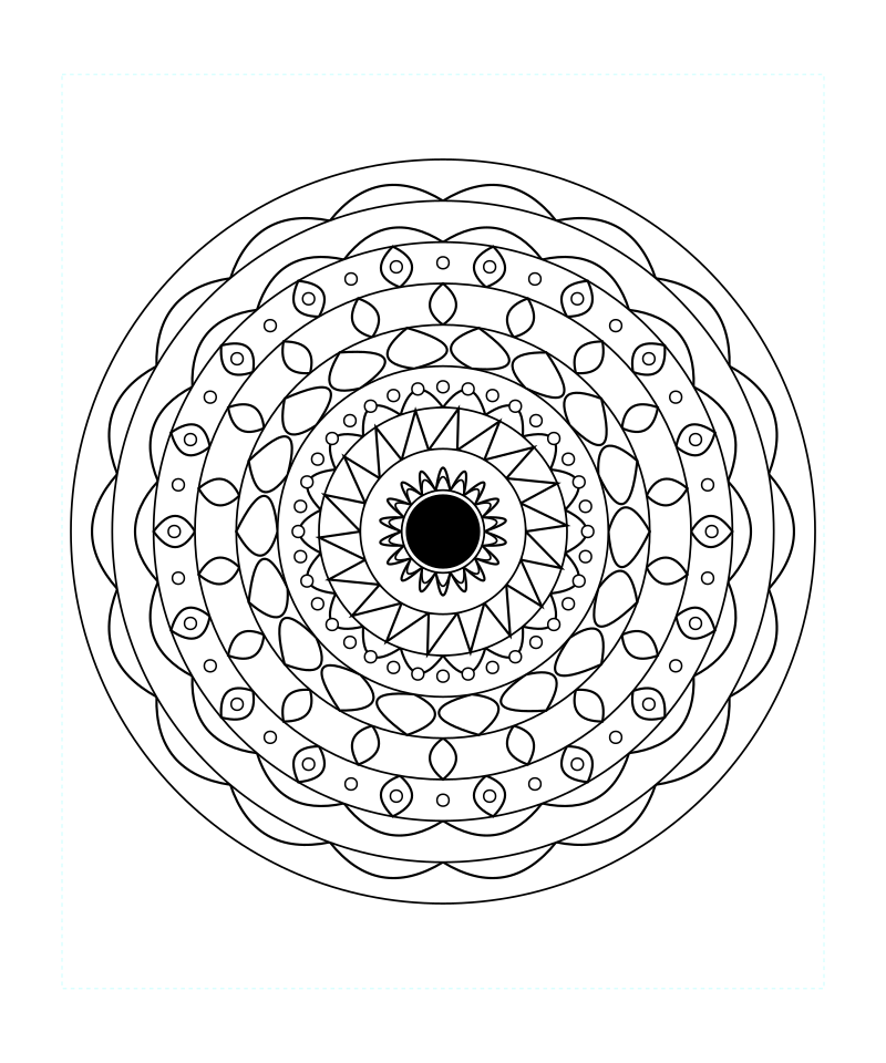 Harmony Star Sacred Geometry Mandala Coloring Page