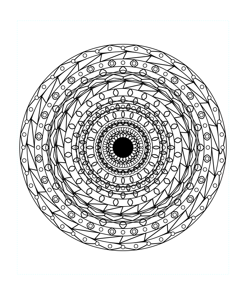 Harmony Temple Sacred Geometry Mandala Coloring Page
