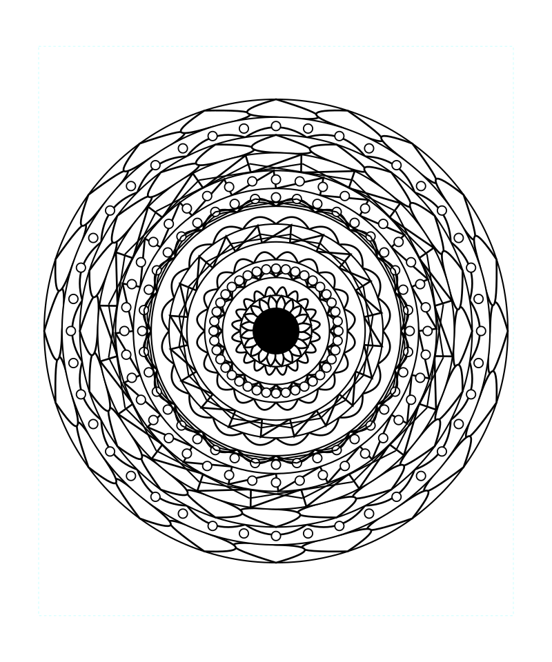 Harmony Universe Sacred Geometry Mandala Coloring Page