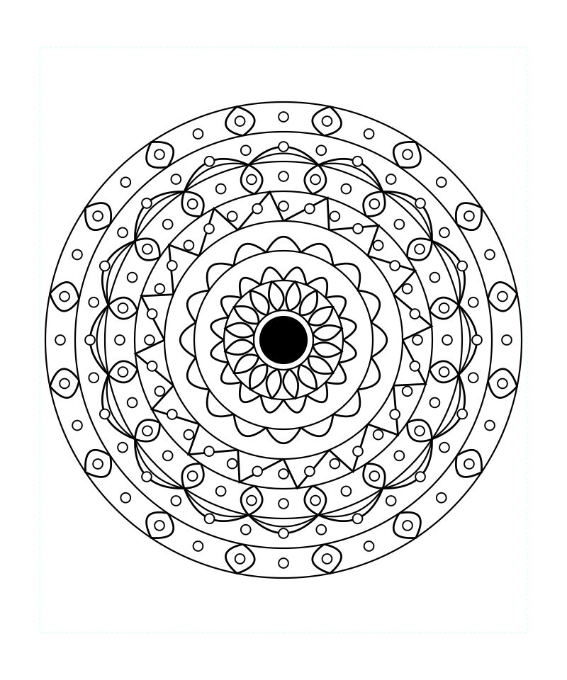 Infinite Aura Geometry Mandala Coloring Page