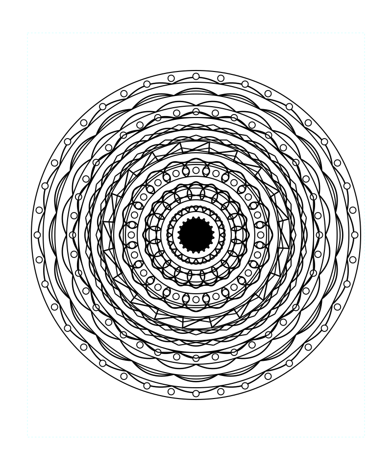Infinite Balance Geometry Mandala Coloring Page