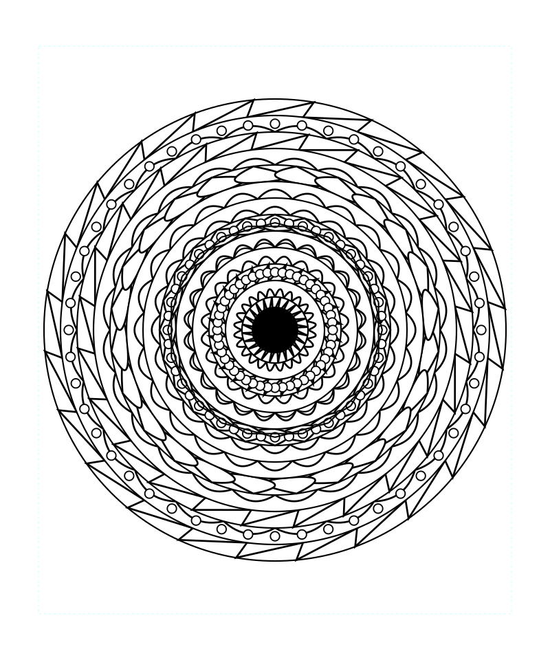 Infinite Calm Geometry Mandala Coloring Page