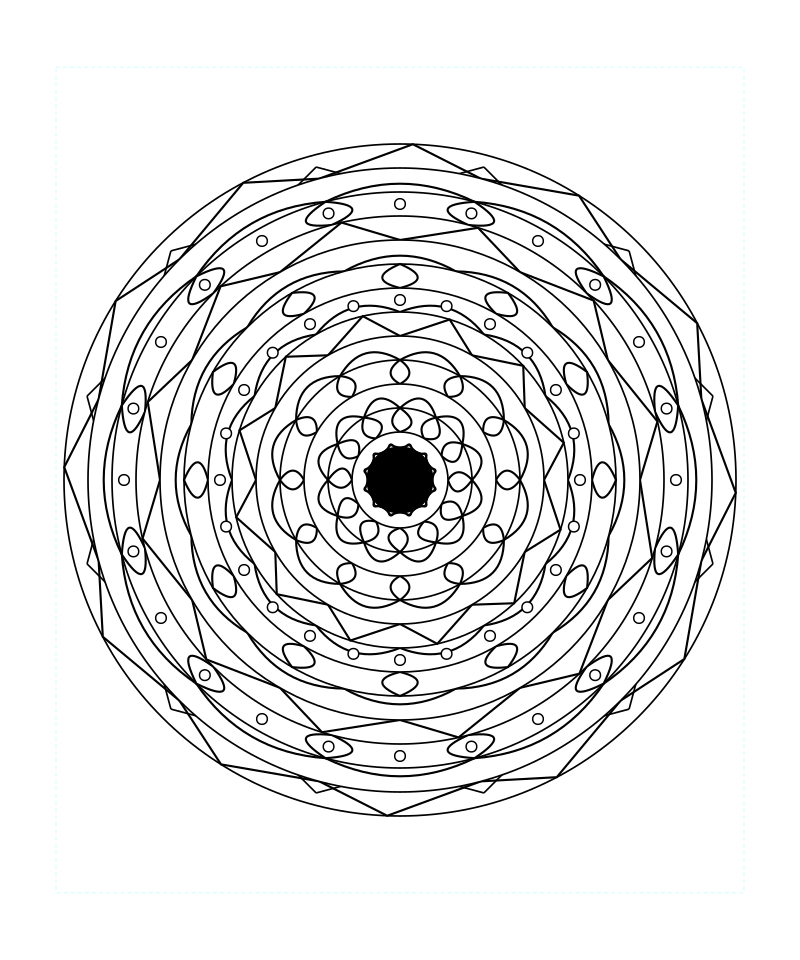 Infinite Crystal Geometry Mandala Coloring Page