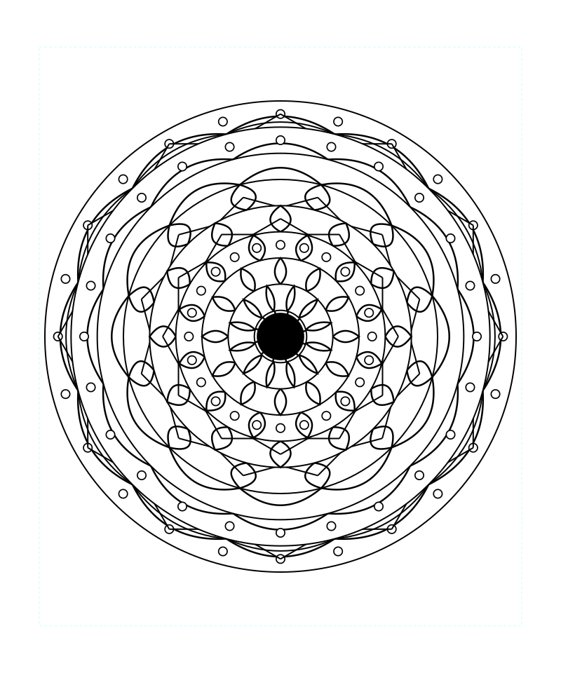 Infinite Divine Geometry Mandala Coloring Page