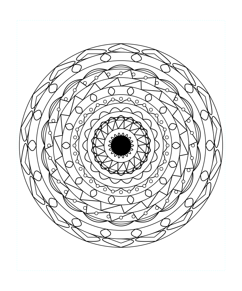 Infinite Energy Geometry Mandala Coloring Page