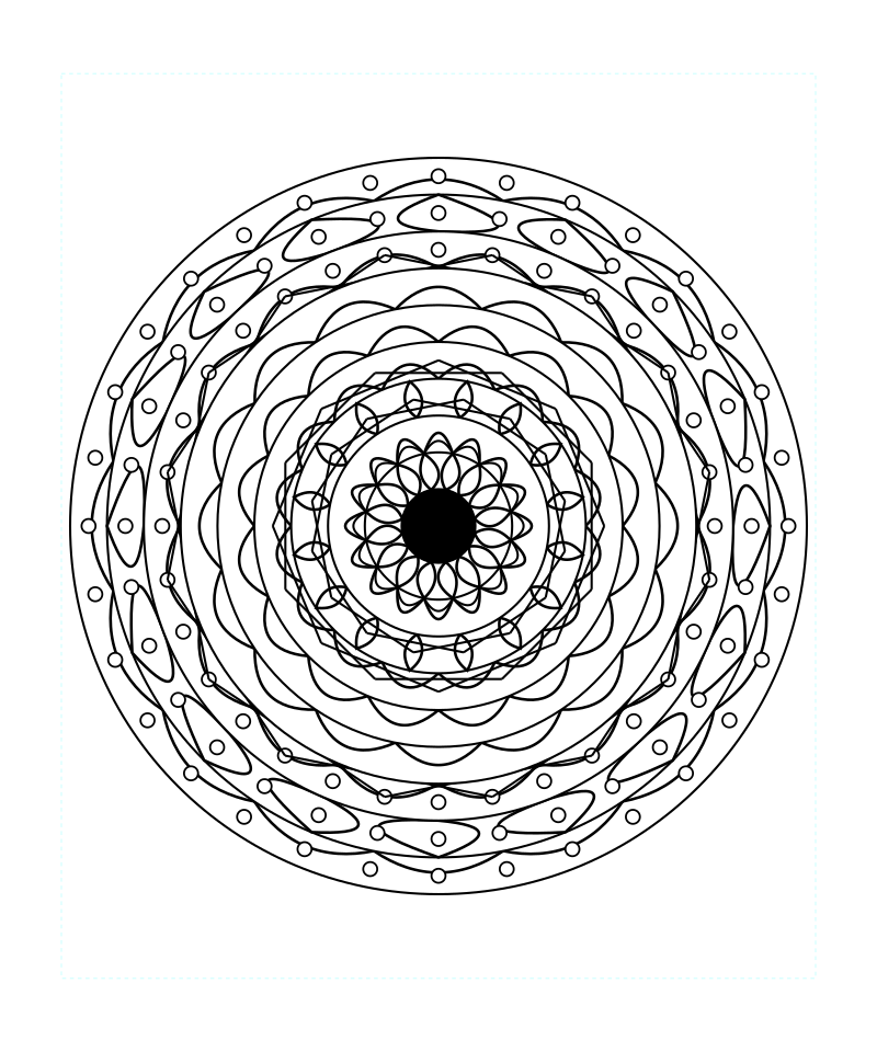 Infinite Floral Geometry Mandala Coloring Page