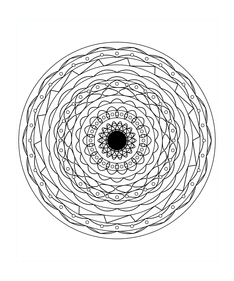 Infinite Galaxy Geometry Mandala Coloring Page