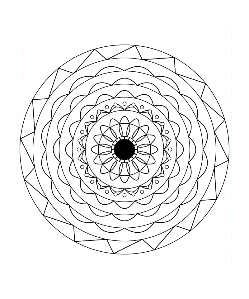 Infinite Harmony Geometry Mandala Coloring Page