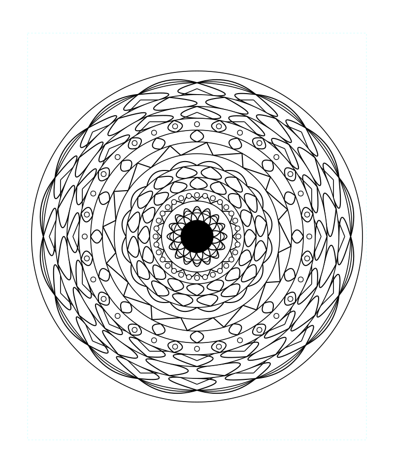 Infinite Light Geometry Mandala Coloring Page