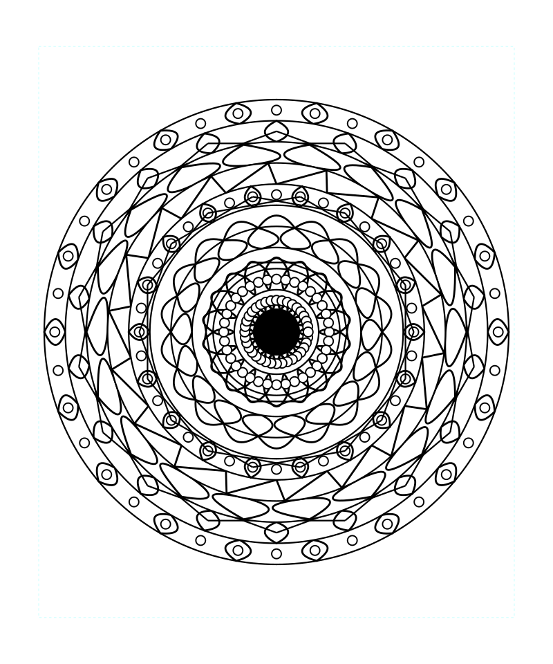 Infinite Mystic Geometry Mandala Coloring Page