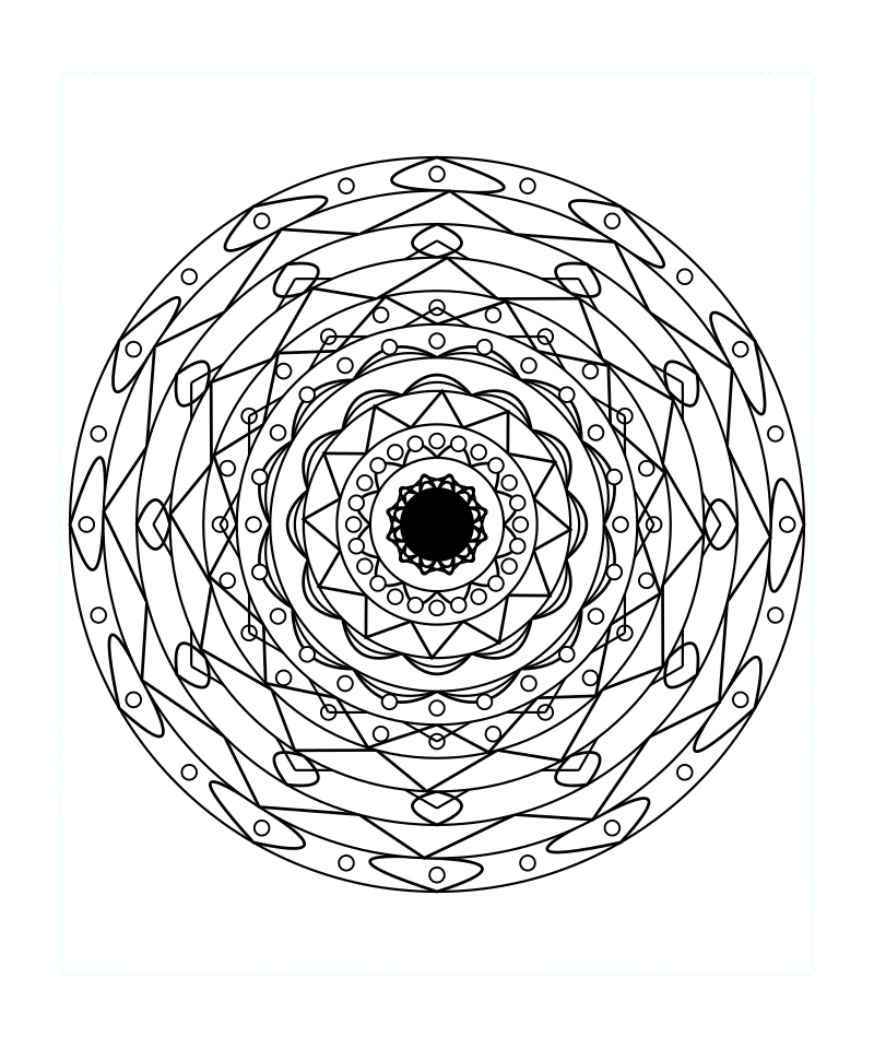 Infinite Peace Geometry Mandala Coloring Page