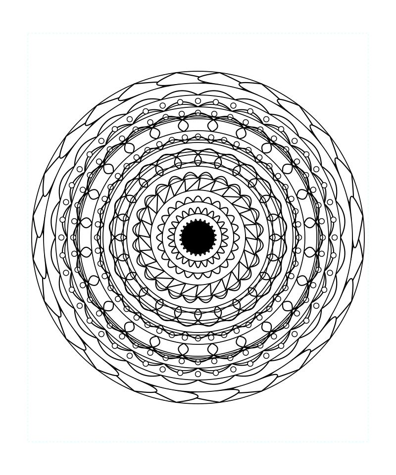 Infinite Sacred Geometry Mandala Coloring Page