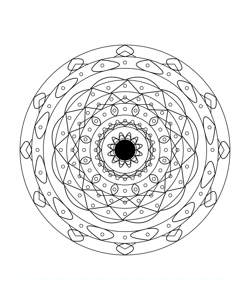 Infinite Spirit Geometry Mandala Coloring Page
