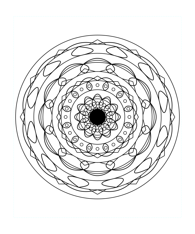 Infinite Star Geometry Mandala Coloring Page
