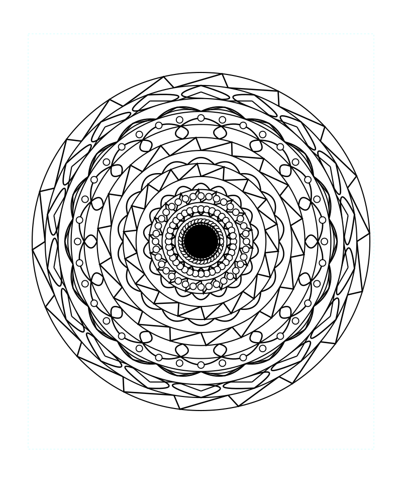 Infinite Temple Geometry Mandala Coloring Page