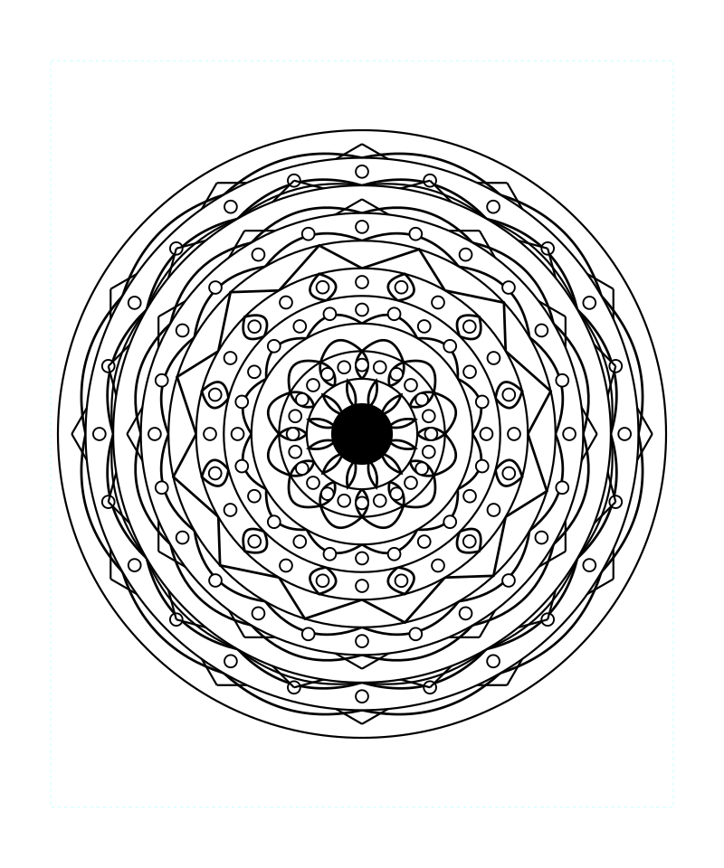 Infinite Universe Geometry Mandala Coloring Page