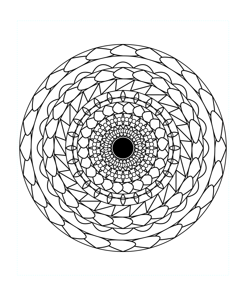 Infinite Zen Geometry Mandala Coloring Page