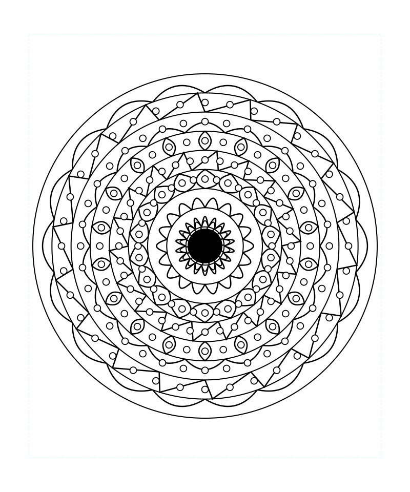 Inner Peace Sacred Geometry Mandala Coloring Page