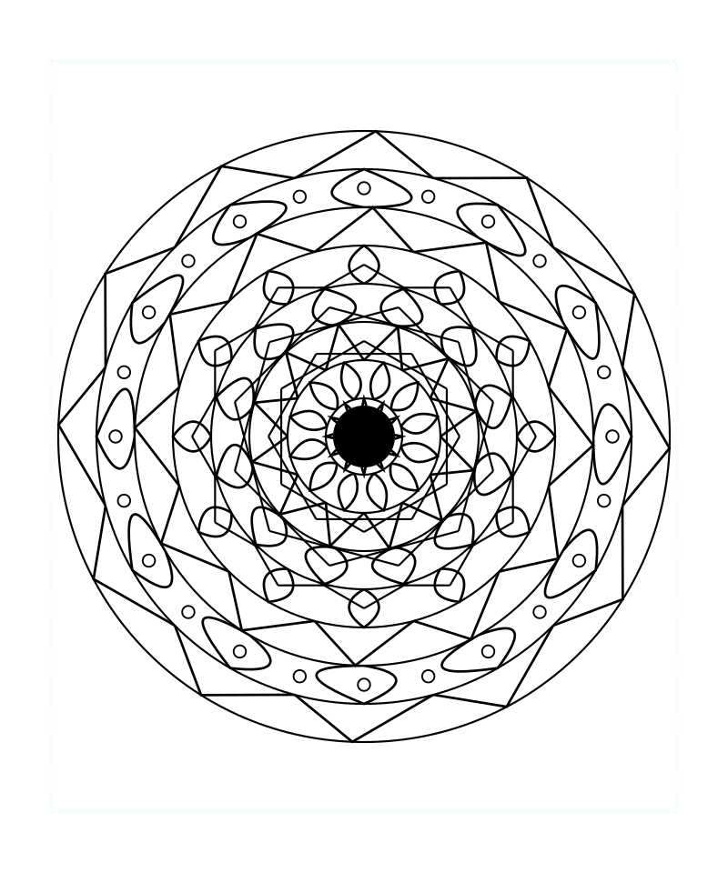 Light Sacred Geometry Mandala Coloring Page
